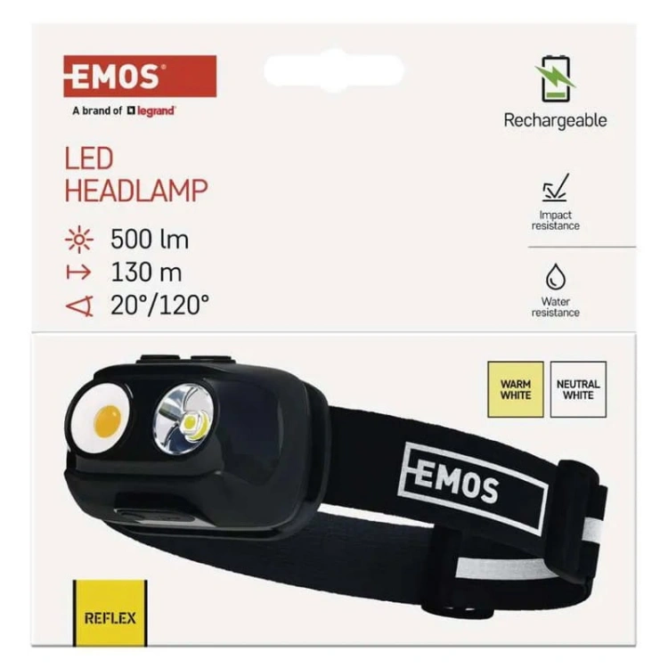 Lampa czołowa COB LED z czujnikiem ruchu 500lm IP44 P3542 Emos