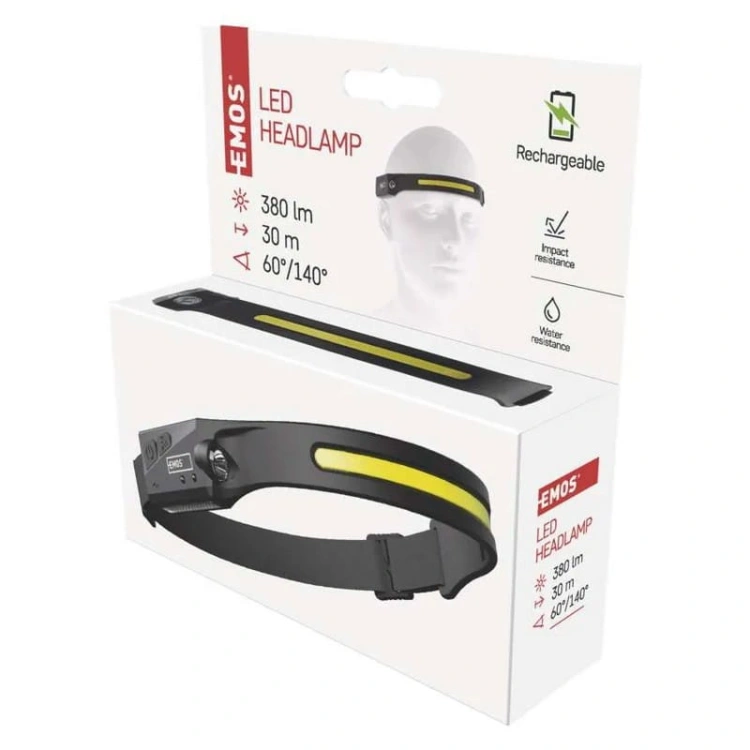 Lampa czołowa COB LED z czujnikiem ruchu 380lm IP43 P3541 Emos