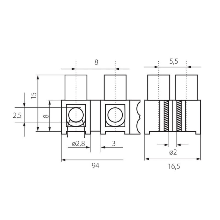 Złączka zaciskowa 12 torowa H 2.5mm² biała Ideal 26430