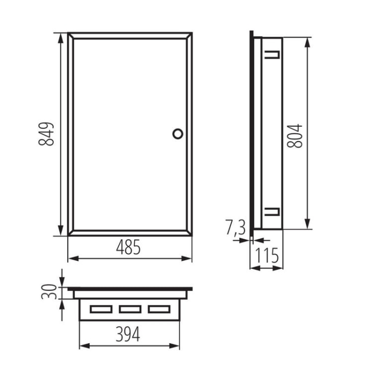 Rozdzielnica metalowa KP-DB-I-MF-518 63A IP30 Ideal 35684 wymiary