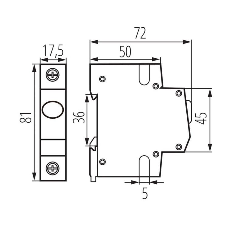 Kontrolka świetlna LED KLI-G Ideal 23321 wymiary