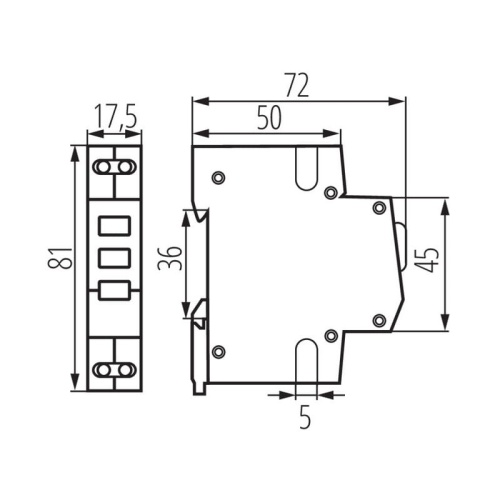 Kontrolka świetlna LED KLI-RGY Ideal 32893 wymiary