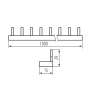 Szyna łączeniowa kołkowa KBBI-3x18 Ideal 24218 wymiary