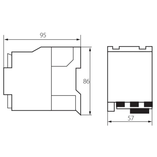 Stycznik mocy KCP-25-24 Ideal 24107 wymiary
