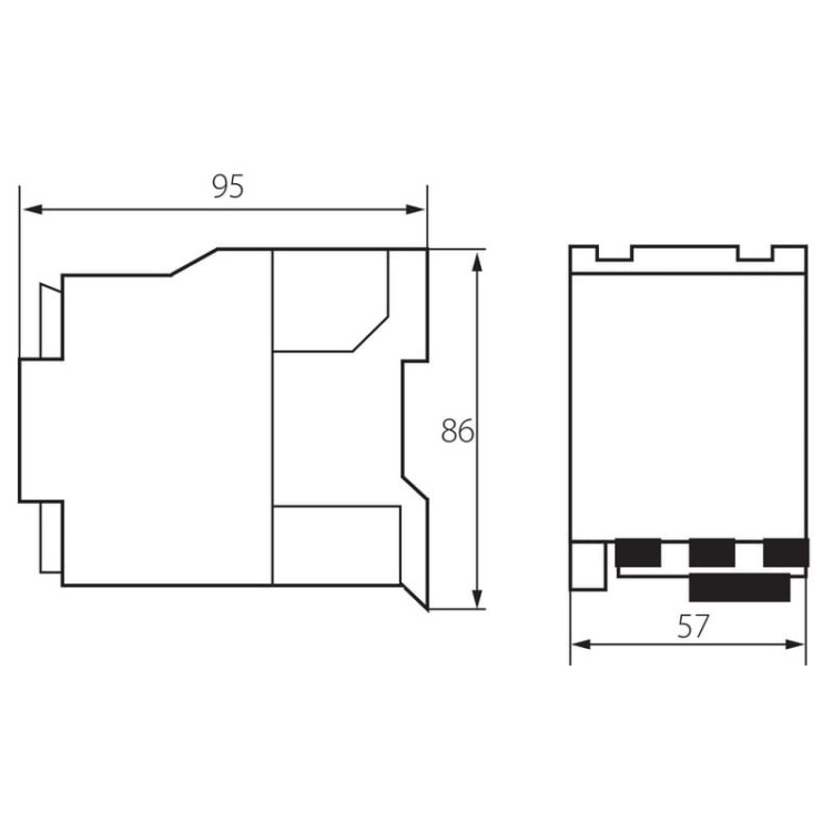 Stycznik mocy KCP-25-24 Ideal 24107 wymiary