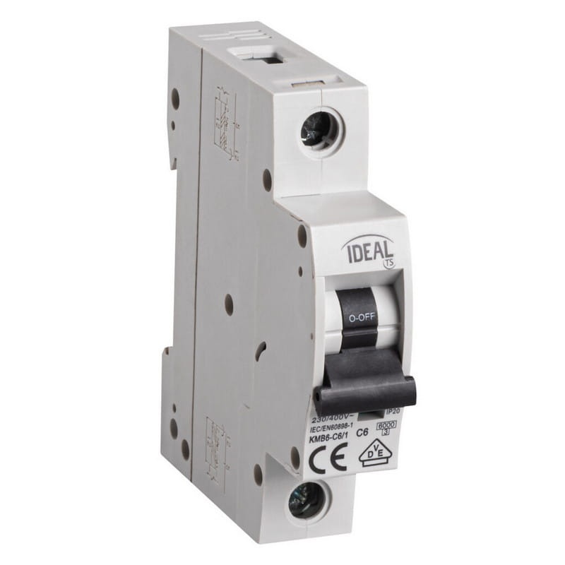 Wyłącznik z zabezpieczeniem nadmiarowoprądowym 1P KMB6-C6/1 6A Ideal 23157