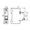 Wyłącznik z zabezpieczeniem nadmiarowoprądowym 1P KMB6-B1/1 1A Ideal 23175 wymiary