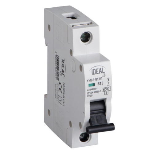 Wyłącznik z zabezpieczeniem nadmiarowoprądowym 1P KMB6-B13/1 13A Ideal 23158