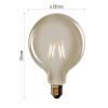 Żarówka LED Vintage G125 E27 4.5W=40W 420lm ciepła biel 2200K EMOS wymiary