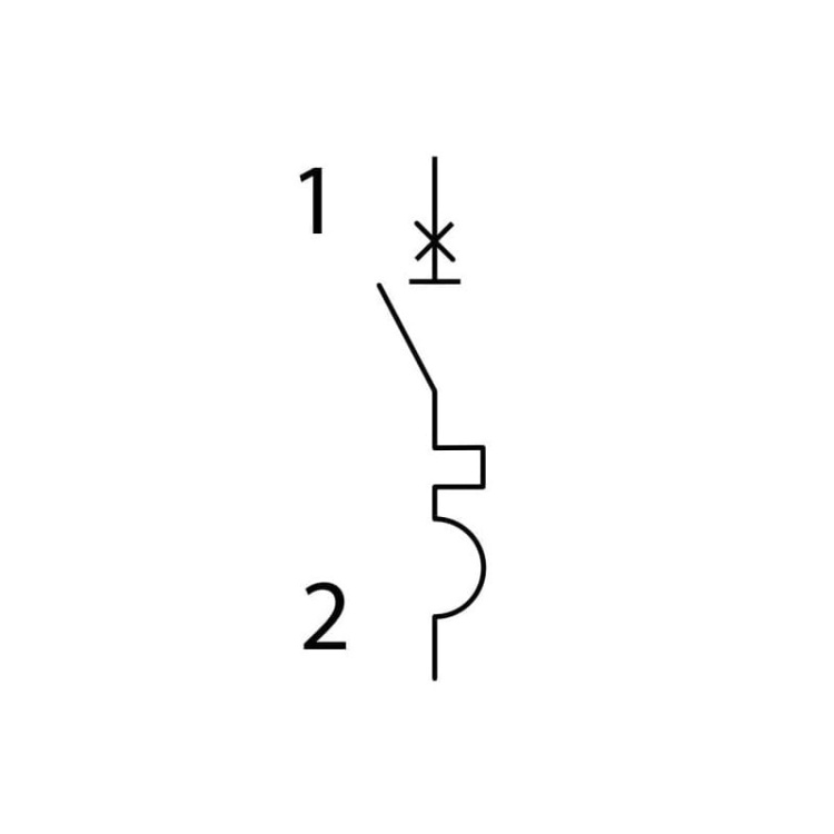 Wyłącznik z zabezpieczeniem nadmiarowoprądowym 1P KMB6-C40/1 40A Ideal 23173 schemat