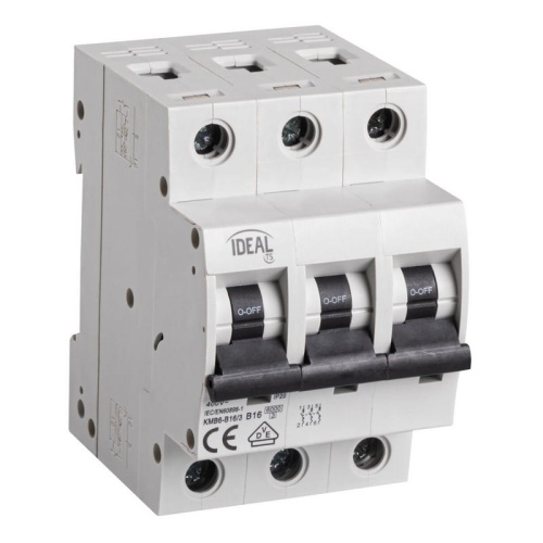 Wyłącznik z zabezpieczeniem nadmiarowoprądowym 3P KMB6-B16/3 16A Ideal 23149