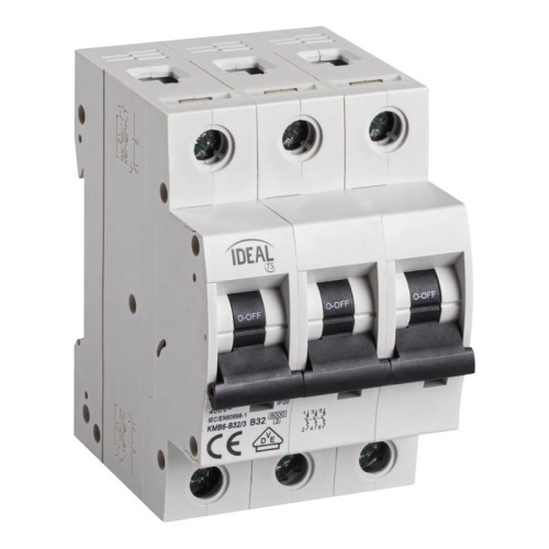 Wyłącznik z zabezpieczeniem nadmiarowoprądowym 3P KMB6-B32/3 32A Ideal 23159