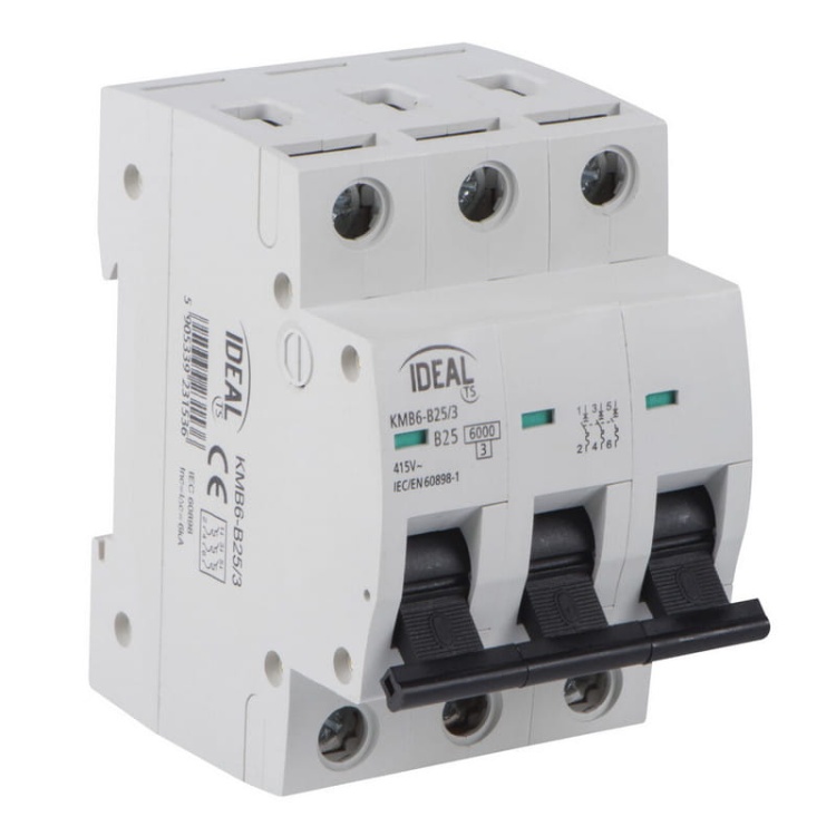Wyłącznik z zabezpieczeniem nadmiarowoprądowym 3P KMB6-C6/3 6A Ideal 23167