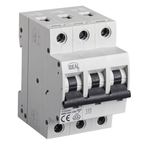 Wyłącznik z zabezpieczeniem nadmiarowoprądowym 3P KMB6-C40/3 40A Ideal 23165
