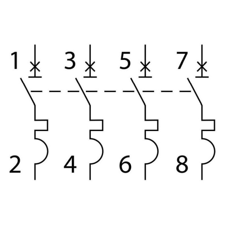 Wyłącznik z zabezpieczeniem nadmiarowoprądowym KMB6-B6/4 6A Ideal 32592 schemat