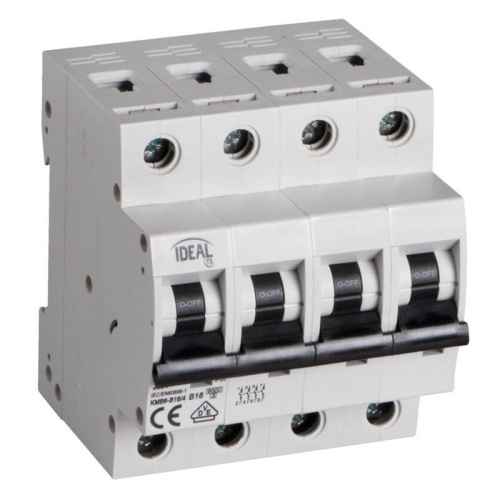 Wyłącznik z zabezpieczeniem nadmiarowoprądowym KMB6-B16/4 16A Ideal 32594