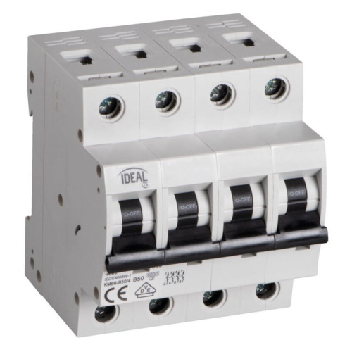 Wyłącznik z zabezpieczeniem nadmiarowoprądowym KMB6-B50/4 50A Ideal 32599