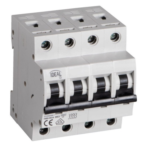 Wyłącznik z zabezpieczeniem nadmiarowoprądowym KMB6-B63/4 63A Ideal 32600