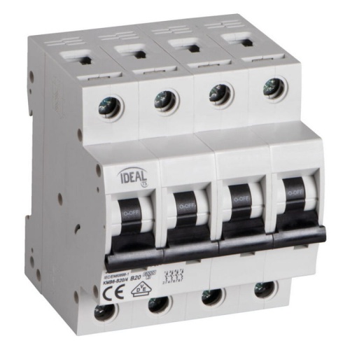 Wyłącznik z zabezpieczeniem nadmiarowoprądowym KMB6-B20/4 20A Ideal 32595