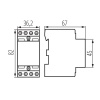 Stycznik modułowy, sterowanie 230V KMC-40-20 Ideal 23253 wymiary