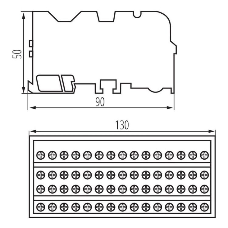 Blok rozdzielczy KTB-125-15-M Ideal 23333 wymiary