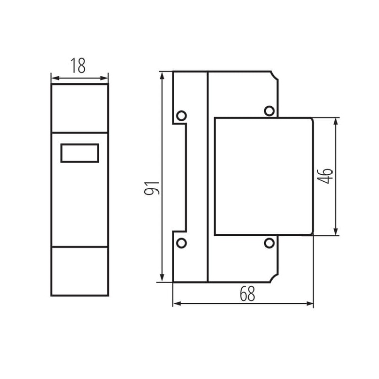 Warystorowy ogranicznik przepięć KSPD-T1T2 275/50 1P Ideal 36313 wymiary