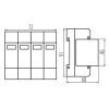 Ogranicznik przepięć KSPD-T2 275/160 3P+N Ideal 36312 wymiary