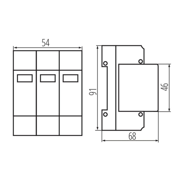 Ogranicznik przepięć KSPD-T1T2 275/150 3P Ideal 36315 wymiary
