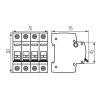 Rozłącznik izolacyjny modułowy KMI-4/100A Ideal 23237 wymiary