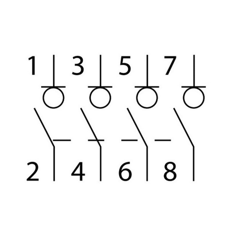 Rozłącznik izolacyjny modułowy KMI-4/100A Ideal 23237 schemat