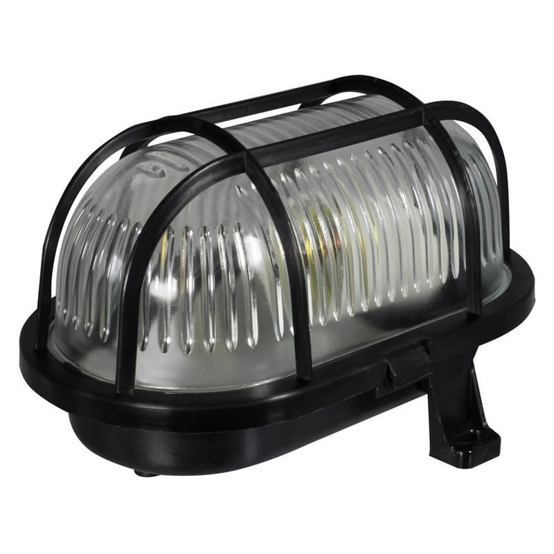 Oprawa kanałowa OWAL60 czarna z siatką plastikową E27 60W IP44 PAWBOL