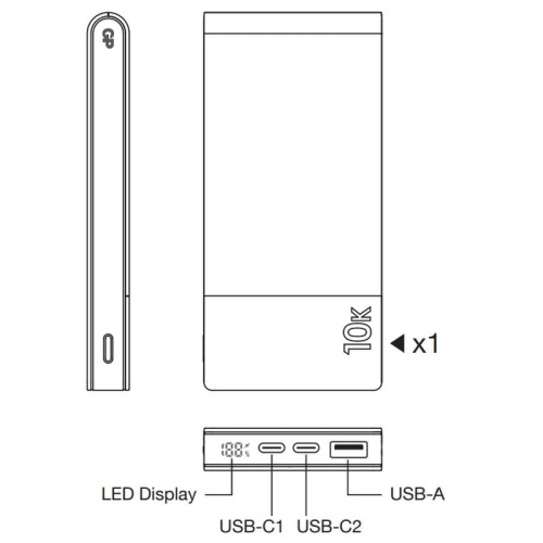 Powerbank M2+ 22,5W 10000mAh niebieski GP B6310BL