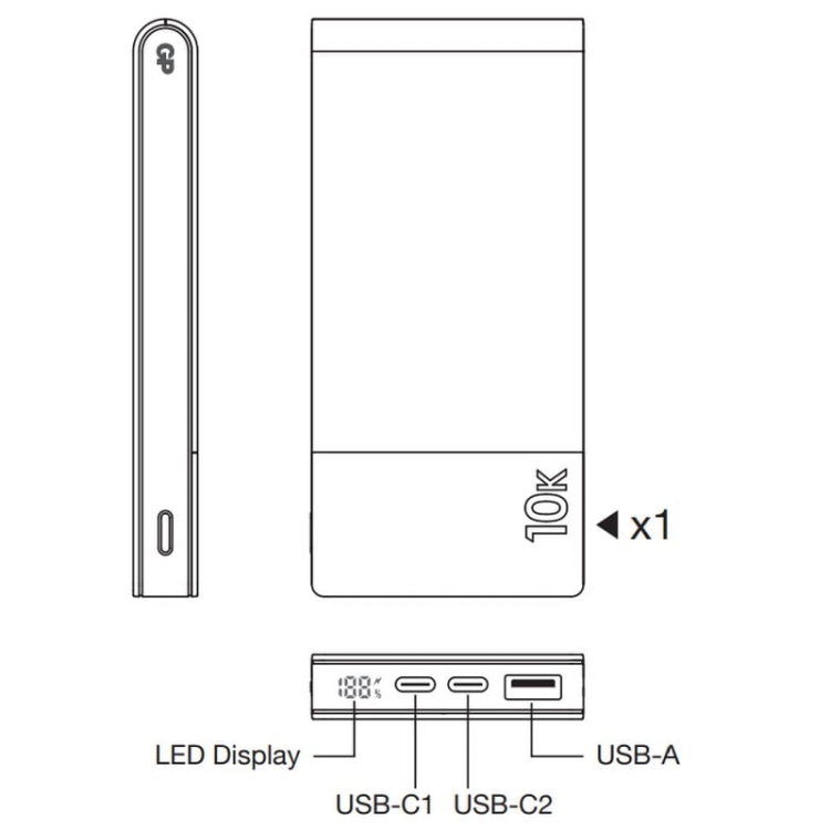 Powerbank M2+ 22,5W 10000mAh niebieski GP B6310BL