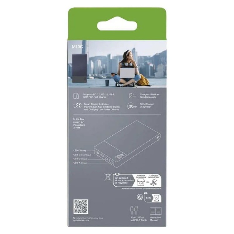 Powerbank M2+ 22,5W 10000mAh niebieski GP B6310BL opakowanie
