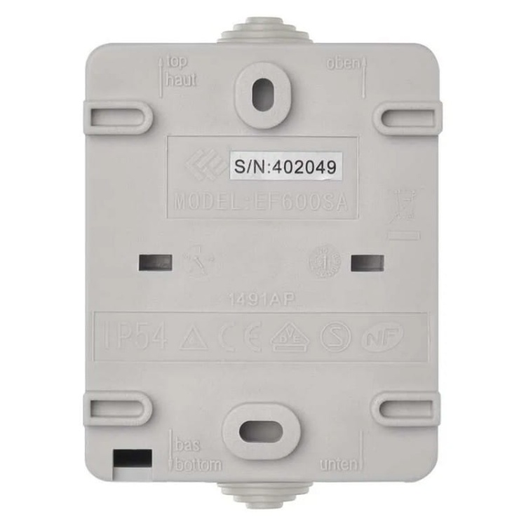 Wyłącznik schodowy 1P natynkowy szaro-czarny IP54 Emos A1398 tył