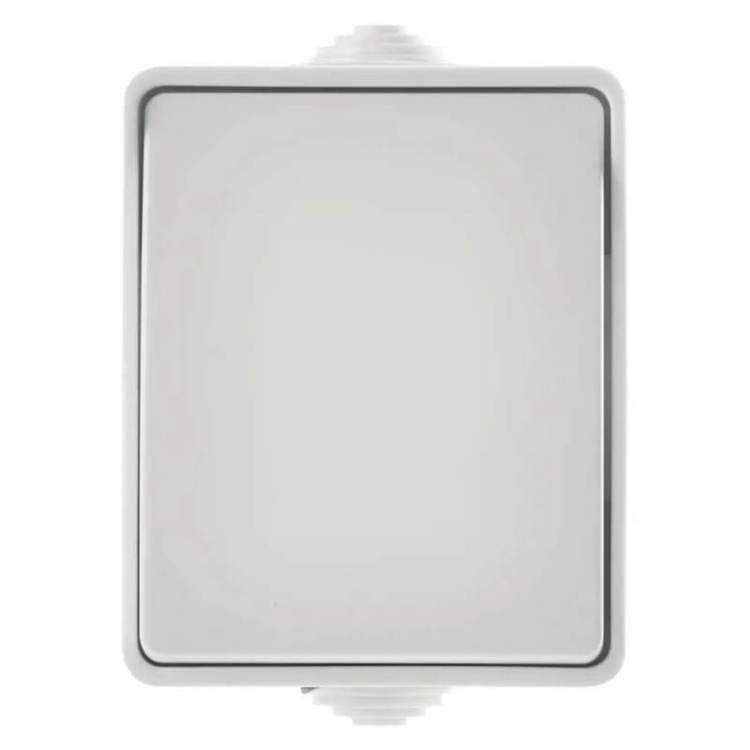 Wyłącznik schodowy 1P natynkowy biały IP54 Emos A1398.3 front