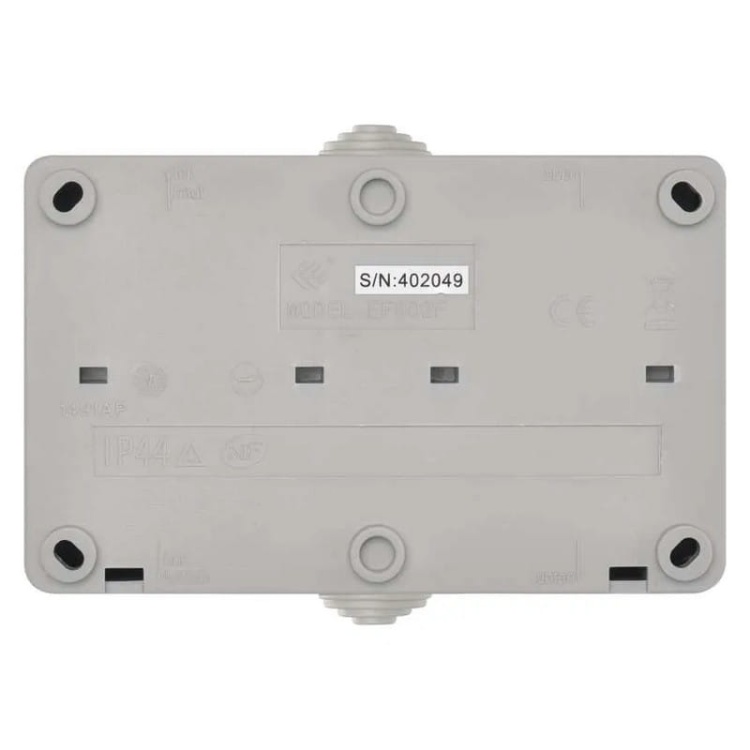 Gniazdo podwójne natynkowe szaro-czarne IP44 Emos A1397.1 tył