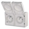 Gniazdo podwójne natynkowe białe IP44 Emos A1397.3