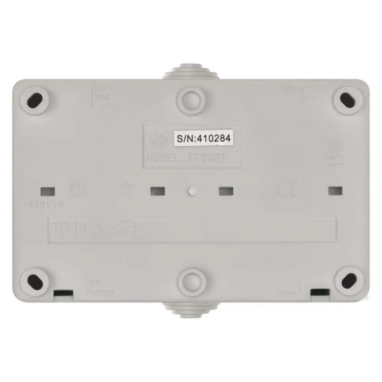 Gniazdo podwójne natynkowe białe IP44 Emos A1397.3 tył