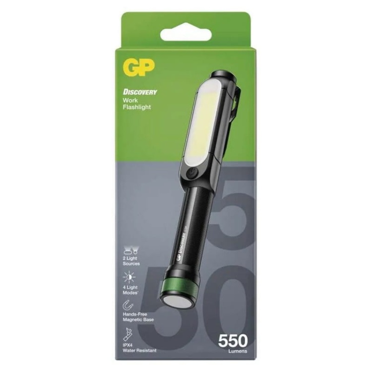 Latarka LED Discovery C34 na baterie 3xAA 550lm IPX4 GP P8508 opakowanie