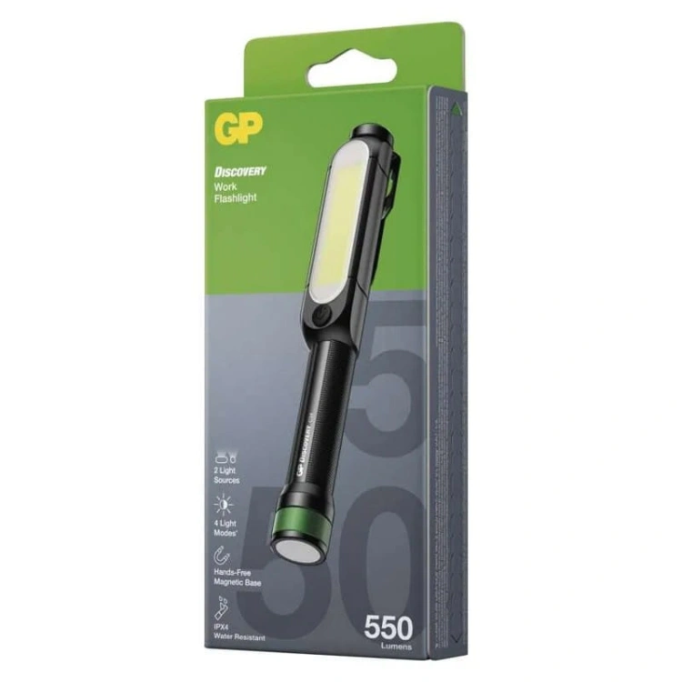 Latarka LED Discovery C34 na baterie 3xAA 550lm IPX4 GP P8508 opakowanie