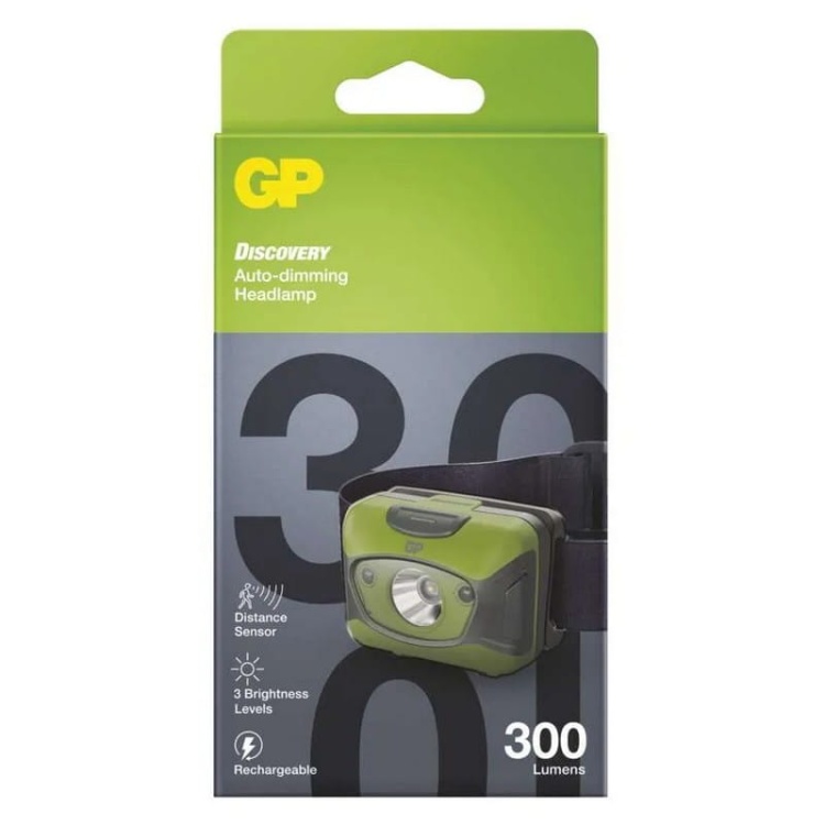 Latarka czołowa LED Discovery CHR41 ładowalna 300lm 157m IPX6 GP P8572 opakowanie