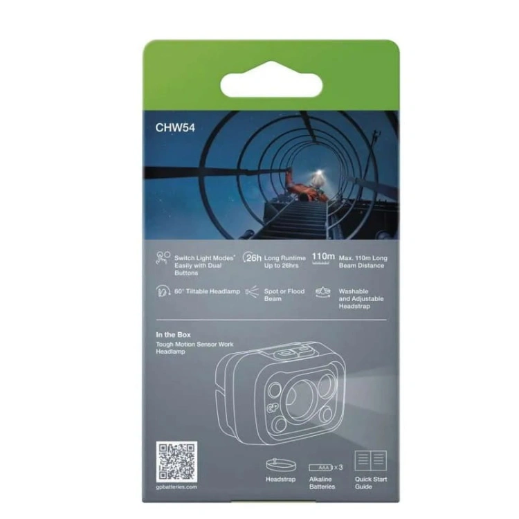 Latarka czołowa LED Discovery CHW54 na baterie 3×AAA 375lm 110m IPX5 GP P8574 opakowanie