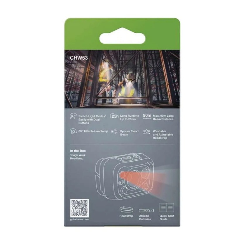 Latarka czołowa LED Discovery CHW53 na baterie 3×AAA 280lm 90m IPX5 GP P8573 opakowanie