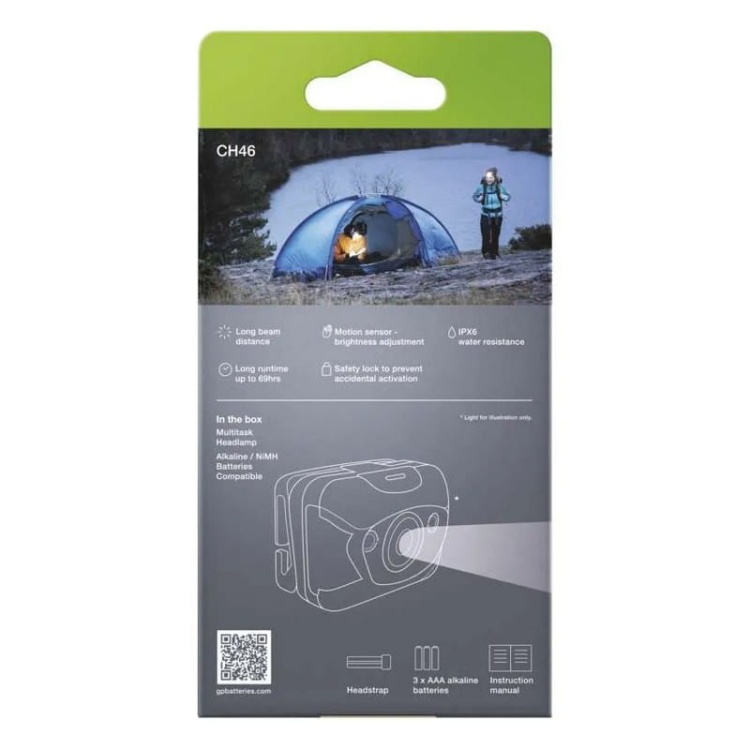 Latarka czołowa LED Discovery CHW46 na baterie 3×AAA 300lm 157m IPX5 GP P8571 opakowanie