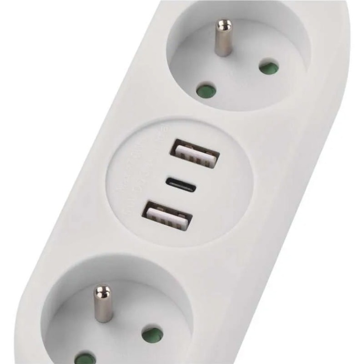 Przedłużacz P0211E 2G 2×USB-A 1×USB-C 1,4m IP20 Emos