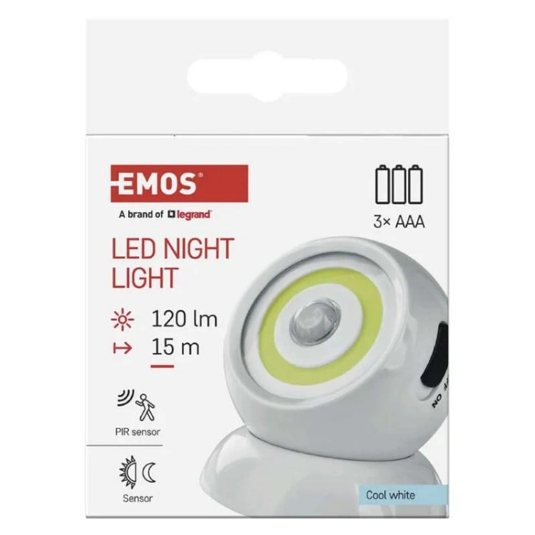 Lampka nocna LED z czujnikiem Emos opakowanie