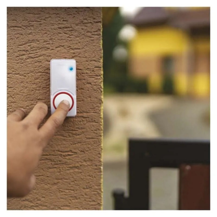 Dzwonek bezprzewodowy P5750, bezbateryjny przycisk czerwony Emos aranżacja