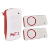 Dzwonek bezprzewodowy, 2 bezbateryjne przyciski czerwony Emos P5750.2T