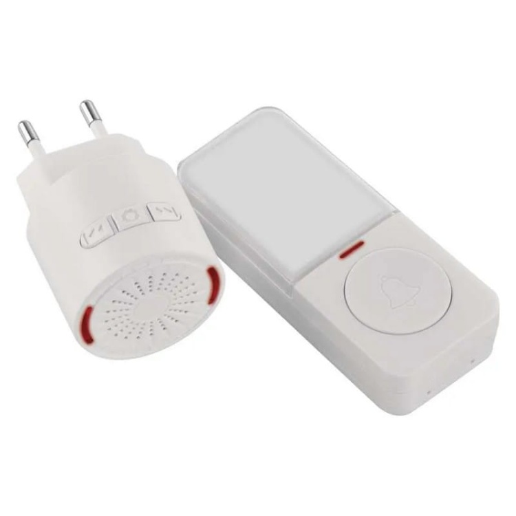 Dzwonek bezprzewodowy P5734, bateryjny przycisk biały Emos